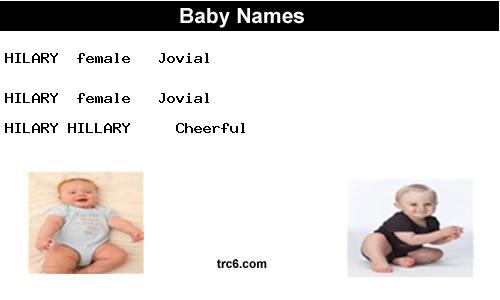 hilary baby names